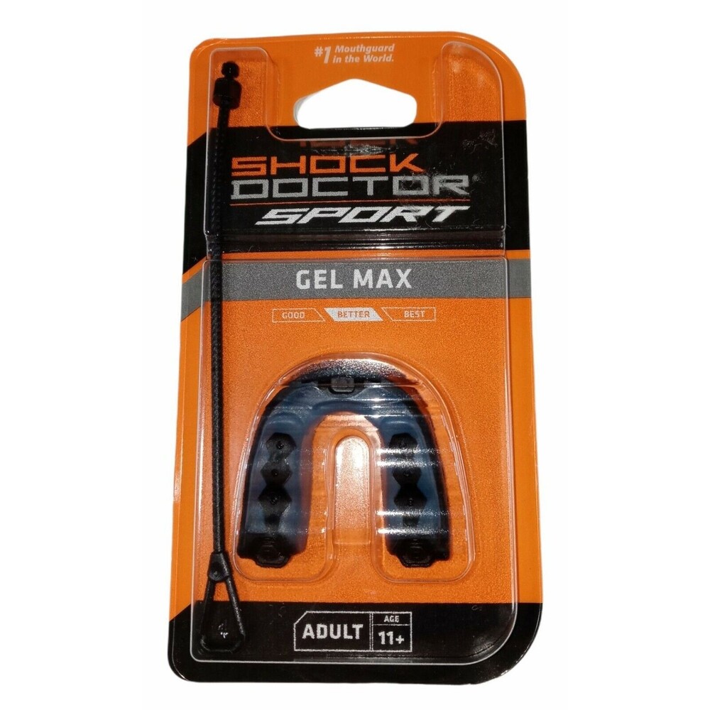 Shock Doctor Sport Gel Max Sports Mouthguard Black, Adult